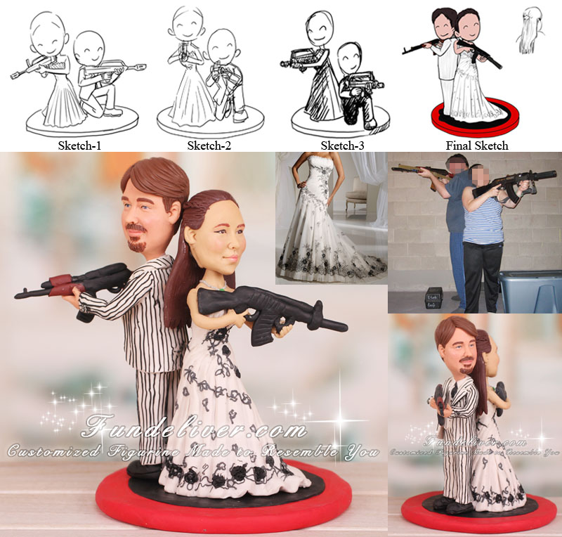 Airsoft Recreational Shooting Sport Wedding Cake Toppers